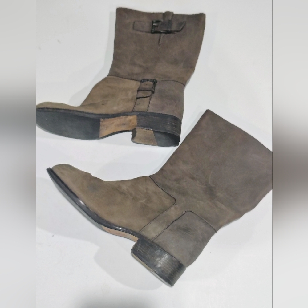 Cole Haan Nike Air Cowboy Roper Mid Calf Brown Ankle Boots Size 8B